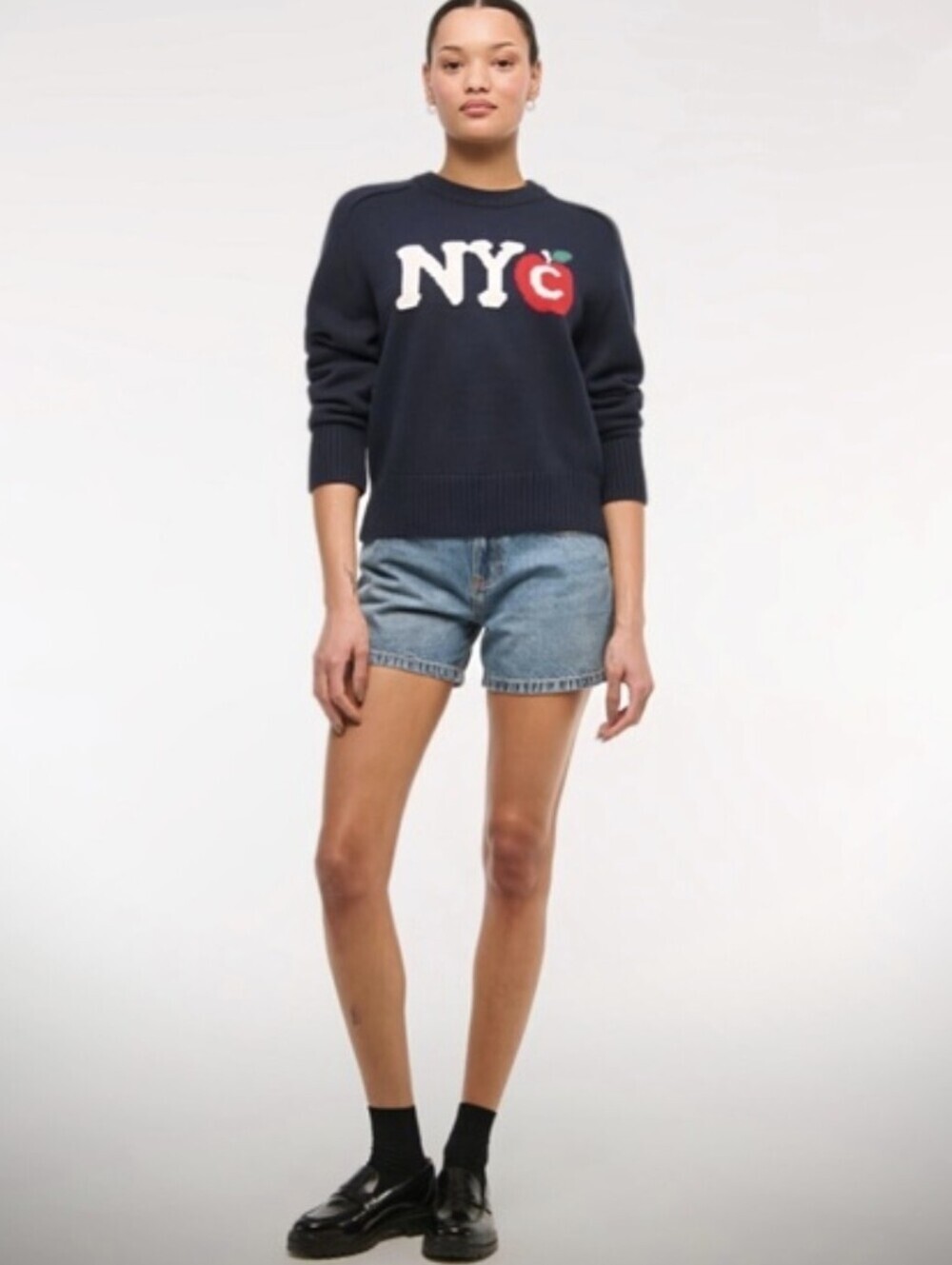 Abercrombie&Fitch Madeline NYC Crew Sweater Navy